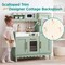 Best Choice Products Wooden Cottage Kids Pretend Play Kitchen with 11 Accessories, Espresso Machine